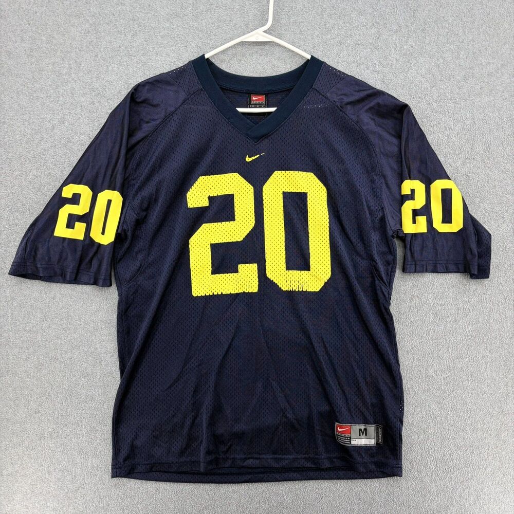 Vintage Nike Team Michigan Wolverines #20 Football Jersey Mens Medium Blue NCAA